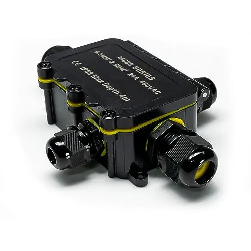 Grafner wasserdichte Abzweigdose, 4 Wege, IP68, 4-polig, Ø5-12mm, 0,5–2,5 mm², 24A 450V, Abzweigdose wasserdichte Anschlussdose staubdicht außen outdoor Verbindungsmuffe Garten Erdkabel Feuchtraum