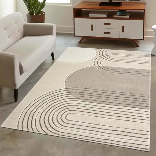 carpet city Kurzflor-Teppich Bonito, Braun, 200x290 cm - Moderner Kurzflor-Teppich für Wohnräume, pflegeleicht, strapazierfähig und geeignet für Fußbodenheizung – das perfekte Update für Ihr Zuhause!