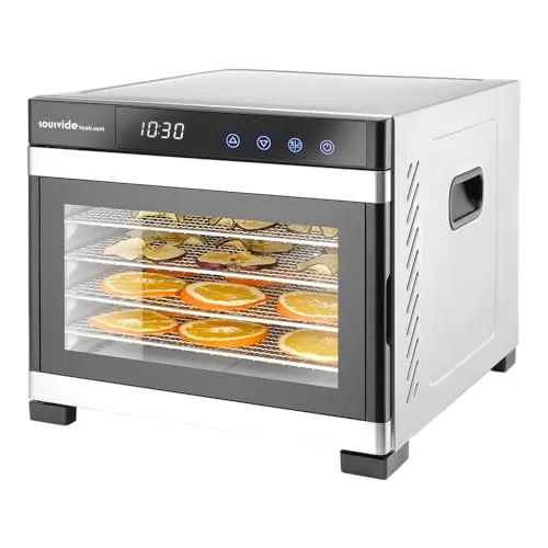 SousVideTools Dörrautomat Hendi mit 6 Ebenen, aus Edelstahl, Touchpanel mit Timer und Thermostatkontrolle, Industrie-Dörrautomat, ideal zum Dörren von Obst, Fleisch und Gemüse (229033)