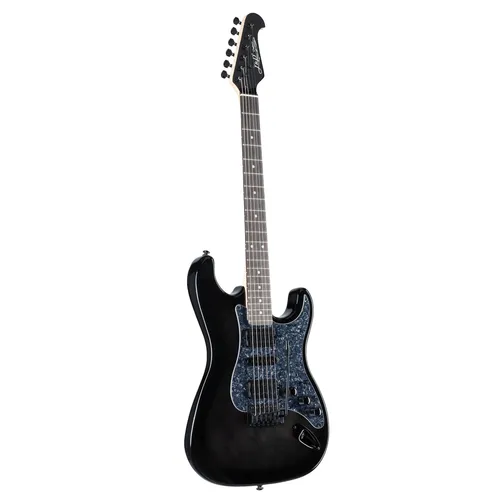 J & D ST-SS BKS E-Gitarre - Black Sunburst Shred-Axt - Gitarren - Vielseitige E-Gitarre mit zwei Humbuckern und einem Single Coil für kraftvolle Sounds, Vintage Tremolo für kreative Tonhöhenmodulation und komfortablem Lindekorpus im edlen Black Sunburst Finish.
