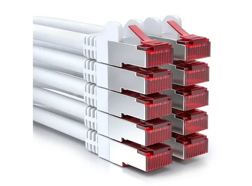 deleyCON deleyCON 10x0,25m CAT6 Patchkabel Gigabit LAN DSL Netzwerkkabel LAN-Kabel