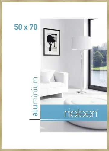 Alurahmen Classic 50x70 cm gold matt - Moderner Bilderrahmen - Eleganter Aluminiumrahmen in gold matt für Bilder bis 50x70 cm. Ideal für jeden Raum und verleiht Ihrer Einrichtung einen modernen Touch.