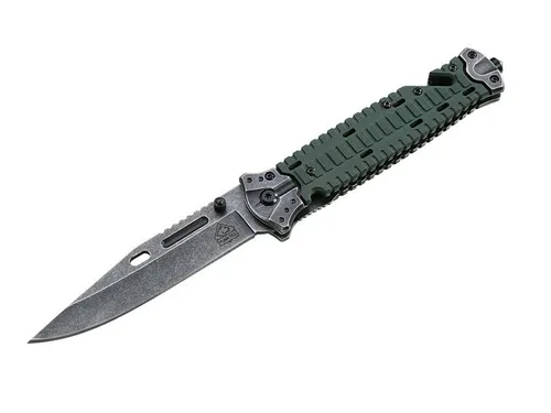 Puma TEC Rettungsmesser G10, grau - Gürtelmesser mit robusten G10-Edelstahlschalen, ideal für den Einsatz in Notfällen und Outdoor-Aktivitäten.