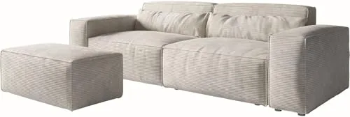 DELIFE Big-Couch Sirpio XL Cord Beige 270x130 cm in beige von Delife