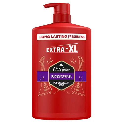 Old Spice 3-in-1 Duschgel Rockstar - Erfrischung für Körper, Haar und Gesicht - SEIFE & DESINFEKTIONSMITTEL - Erleben Sie langanhaltende Frische und unwiderstehlichen Duft mit diesem 3-in-1 Shampoo für Männer, ideal für die schnelle Pflege.