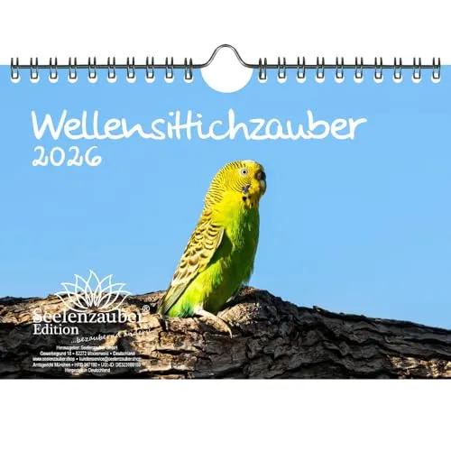 Wellensittichzauber DIN A5 Kalender für 2026 Wellensittiche - Seelenzauber
