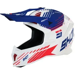Shot Lite Fury Motocross Helm, rot-blau, Größe S - Robuster Motocross Helm mit Tri-Composite Schale und optimaler Belüftung. Ideal für Männer, die Sicherheit und Komfort beim Fahren suchen.