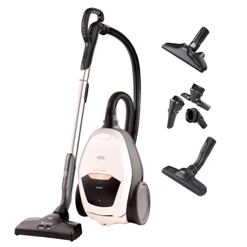 AEG VX82-1-ALR - Bodenstaubsauger mit Beutel, extrem leise mit nur 57 dB(A), SmartMode-Technologie für automatische Saugkraftanpassung und 55% Recyclingmaterial