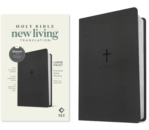 Holy Bible: New Living Translation, Black Cross, Premium Value Thinline, Filament-enabled Edition