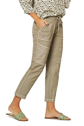 Toni Dress Damen Hose Sue Cargo 7/8 Light Khaki - 46 - Damen-Hosen, lässige Cargo-Hose mit 7/8-Länge und modischem Schnitt für einen stilvollen Look in Light Khaki.