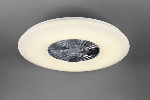 TRIO LIGHTING ITALY VISBY Deckenventilator mit LED - Moderne Deckenlampe mit dimmbaren LEDs und Fernbedienung, ideal für jedes Zimmer, inklusive Sternenlicht-Effekt für eine gemütliche Atmosphäre.