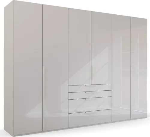 rauch Drehtürenschrank Purisma mit Glasfront und Schubladen in grau von Rauch