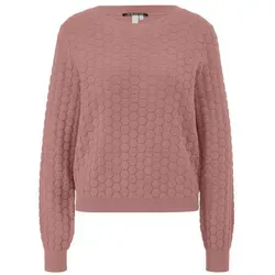 QS Longpullover Strickpullover Strickpullover mit Strukturmuster rosa M (38)