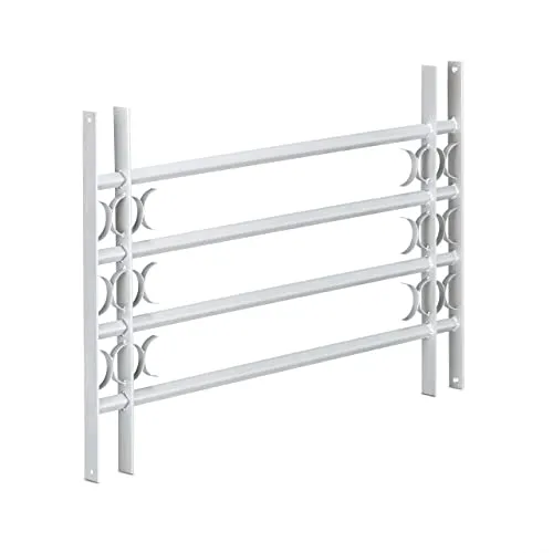 Relaxdays Fenstergitter Einbruchschutz, ausziehbar, für außen, Stahl, 600 x 1000-1500 mm, Sicherheitsgitter, grau