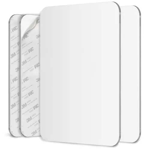 Mavoro 17.5 x 22.5cm Rasier-/Duschspiegel | 3M Klebe-Duschspiegel | Acryl – Unzerbrechlich | Weniger Beschlagen | Schlank Rahmenlos | Peel & Stick | Glasloser Sicherheits-Kinderspiegel (2er Pack)