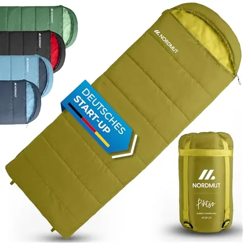 NORDMUT® Deckenschlafsack für Erwachsene – Ultraleicht & Kompakt für Outdoor-Abenteuer - Genießen Sie maximalen Komfort mit unserem ultraleichten Deckenschlafsack (1.600g). Kompakt verstaubar auf 30 x 40 cm, ideal für Camping, Festivals und Reisen. Robuste Materialien und hochwertiger YKK-Reißverschluss garantieren Langlebigkeit.