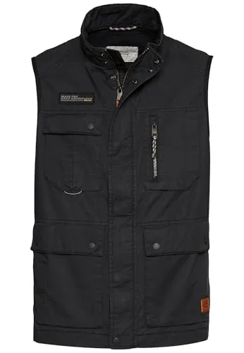 camel active Funktionsweste mit Stehkragen - Business- & Abendmode für Herren, ideale Outdoor-Weste in Dunkelblau mit praktischen Brusttaschen und komfortablem Regular Fit.