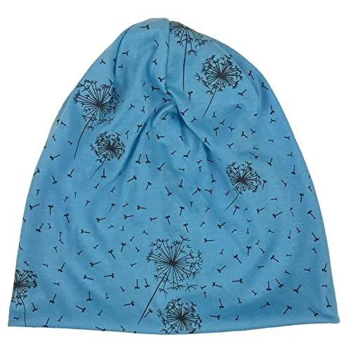 kennydoo Slouch Beanie Pusteblume/Damen Herren Kinder Jersey Mütze/Chemo Kopfbedeckung (hellblau)