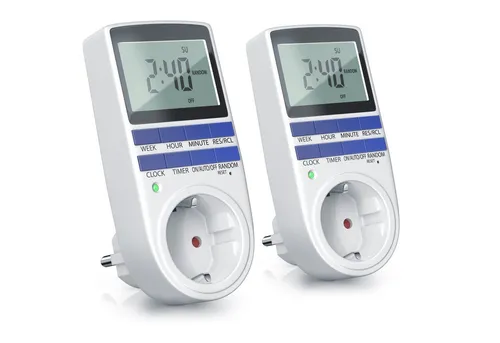 BEARWARE digitale Zeitschaltuhr 2-St., max. 3680W - Zeitschaltuhr mit 10 Programmen und Zufallsfunktion, ideal für effiziente Stromnutzung und Sicherheit zu Hause. Steuern Sie Ihre Geräte flexibel und sparen Sie Stromkosten!