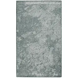 carpet city Outdoor Teppich Wetterfest 80x150 cm - Grün - Wendeteppich mit beidseitigem Rauten-Muster, ideal für Balkon und Terrasse. Wetterfest und pflegeleicht, perfekt für vielseitige Dekoration im Innen- und Außenbereich.