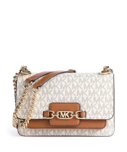 Michael Kors Heather Schultertasche - Elegante Umhängetasche in Elfenbein/Braun - Umhängetaschen, stilvolle Canvas Schultertasche mit hochwertigem Design, ideal für jeden Anlass.