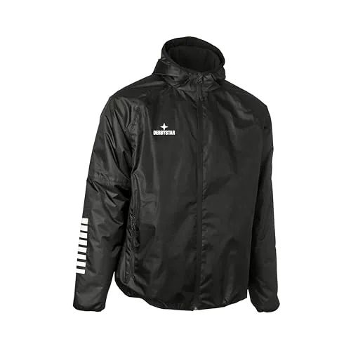 DERBYSTAR Primo Regenjacke v24, Gr.L, schwarz weiss - Funktionsjacke, wasserdicht mit 9.500mm Wasseräule, ideal für Sport bei schlechtem Wetter und bietet optimalen Tragekomfort.