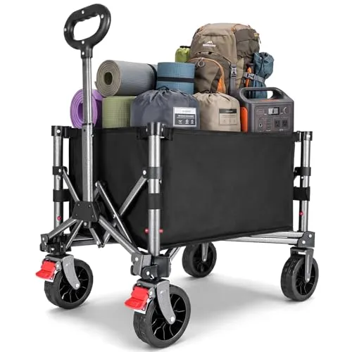 YEAUPE PRO Bollerwagen Faltbar 70L 80KG Klein, Seitlicher Reißverschluss