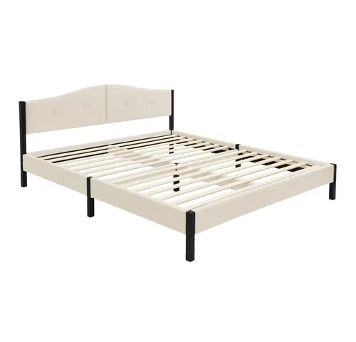 ML-Design Polsterbett 160x200 cm Beige mit Lattenrost