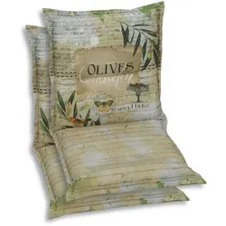 Xxxl Sesselauflagenset 2-teilig - Floral in Grün - Auflagen & Polster, pflegeleicht und langlebig, ideal für den Außenbereich, Oeko-Tex® Standard 100, mit Bändern zur sicheren Befestigung.