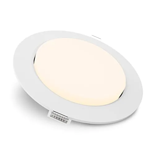 SSC-LUXon RX-3 Einbauspot LED flach in weiß rund - mit GX53 LED Lampe 5W warmweiß 230V - Deckeneinbaustrahler Einbaulampe