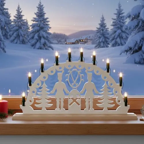 NARVA Schwibbogenkette mit 10 Spitzkerzen in weiß von CLGarden