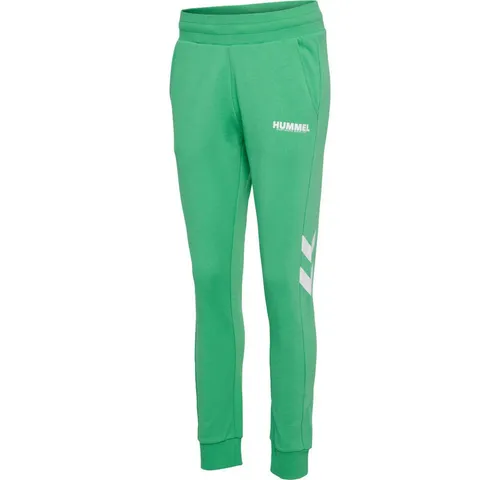 Hummel hmlLEGACY WOMAN TAPERED PANTS GREEN SPRUCE S - Kurze Sporthosen aus weichem Baumwollsweatstoff mit angerauter Rückseite, verstellbarem Bund und schmal zulaufendem Design für optimalen Komfort und eine schmeichelhafte Passform.