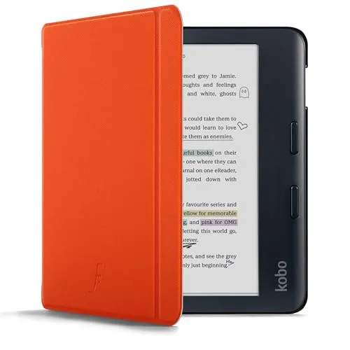 Forefront Cases Hülle für Kobo Libra Colour (Color) - Magnetische Schutz-Hülle für Kobo Libra Colour (Modell: 2024) - Dünn und Leicht mit Smart Auto Schlaf/Wach Funktion Tasche - Orange