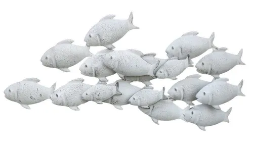 Deko-Impression Wanddekoobjekt Fische - Sonstige Wanddekoration, handgefertigtes Eisen-Wandobjekt mit einzigartigem Fischdesign für einen maritimen Akzent in Ihrem Zuhause.