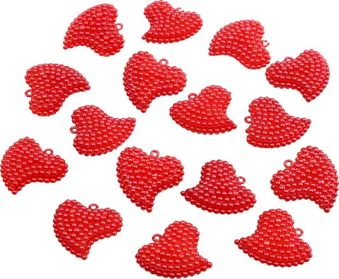 Deko-Herzen Rot 3,5cm 16 St - Hochzeit Dekoration Geschenk Bastelbedarf, 16 Stück