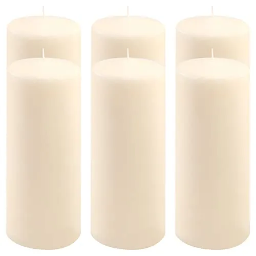 Stumpenkerze creme Höhe 25 cm Ø 10 cm lange Brenndauer Rund-Kerze Säulenkerzen Kerzen-Deko Tafelkerzen Weihnachts-Kerzen Hochzeit Xmas (6)