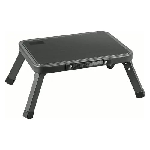 Premium Klappstufe Tritthocker – Faltbarer Camping Hocker & Trittstufe für Wohnwagen Wohnmobil Haushalt – Anti-Rutsch Klapptritt – Belastbar & Platzsparend – Schwarz