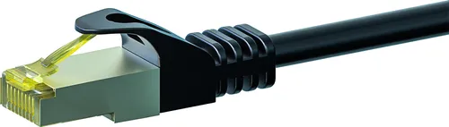 RJ45 Netzwerkkabel S/FTP (PiMF), mit CAT 7 Rohkabel, Schwarz, 7,50m