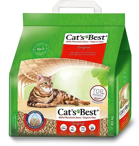 Cat's Best Original Katzenstreu, 100 % pflanzliche Klumpstreu mit maximaler Saugkraft