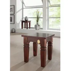 Massivmoebel24 Hocker aus Akazie OXFORD #601 - Sitzhocker aus massiver Akazie, 42x42x45 cm, nougat lackiert, ideal für stilvolle und langlebige Sitzlösungen in jedem Raum.