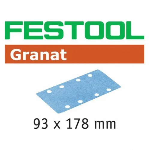 FESTOOL Schleifmittel Granat 93x178 P150 GR/100 - Hochwertiges Schleifmittel für perfekte Oberflächenbearbeitung, ideal für Profis und Heimwerker in der Holzverarbeitung.