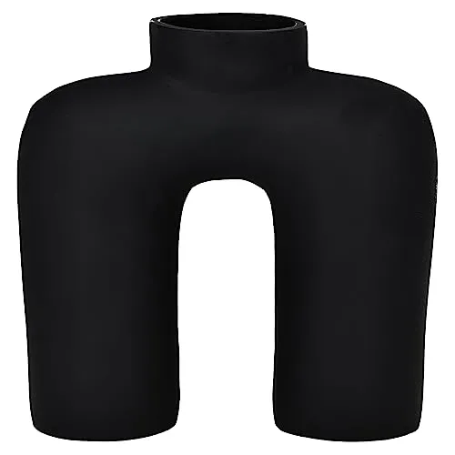 EGLO LIVING Metallvase Brower, minimalistische Deko Vase, Dekovase für Wohnzimmer, Blumenvase aus Metall in Schwarz, Tischdeko 22,5 cm