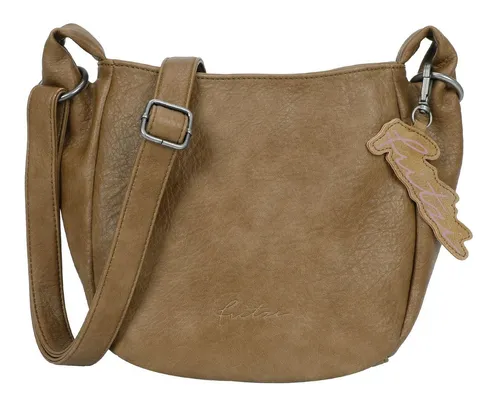 Fritzi aus Preußen Sue02 Schultertasche 23cm - Umhängetasche in muddy brown aus hochwertigem Polyurethan, mit praktischem Reißverschlussfach und innenliegenden Taschen für optimalen Stauraum.
