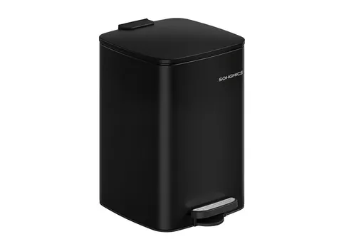 SONGMICS Tretmülleimer 20L/30L mit Inneneimer, eleganter Abfalleimer in Schwarz - Praktischer Tretmülleimer mit Inneneimer für einfaches Entleeren. Ideal für den täglichen Einsatz in der Küche oder im Büro, mit einer Größe von 28.5 cm x 40.4 cm x 34 cm.