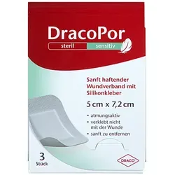 Dracopor Sensitiv 5x7,2 Cm Steril M.silikonkleber