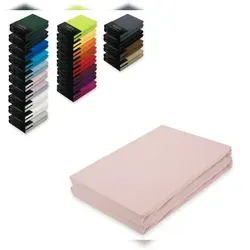 EXKLUSIV HEIMTEXTIL Jersey Spannbettlaken Doppelpack 60 x 120 - 70 x 140 cm Rosa