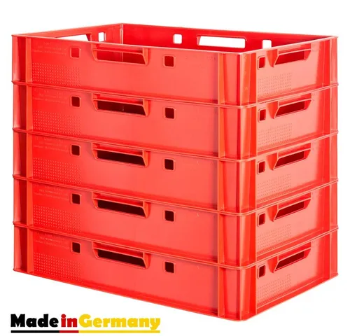 Kingpower Allzweckkiste 1-12x Fleischkiste Stapelkiste E1 Fleischerkiste Eurobox Metzgerkiste (5 St)