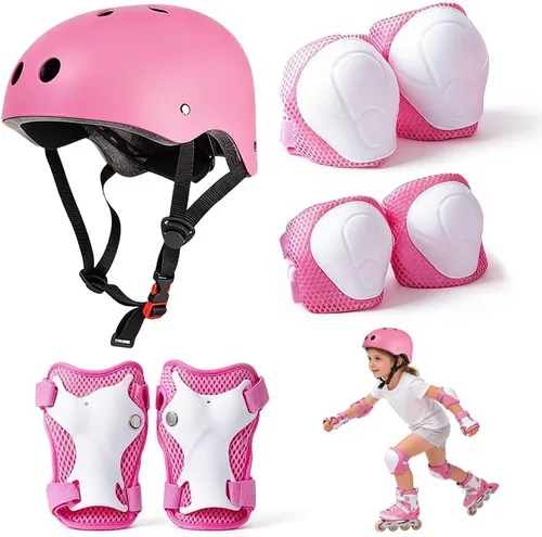 Knieschoner Kinder mit Helm Schutzausrüstung Set Knie Ellenbogen Inliner Roller