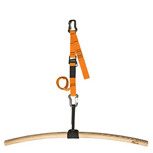 eaglefit - Premium Klimmzugstange aus Holz für Outdoor & Zuhause (wetterfest, 100 cm) Klimmzug Stange ergonomisch gebogen für Decke, Balken, Garten, Baum - Pull-Up Bar verstellbar hängend (orange)