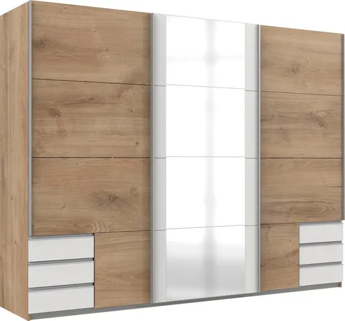 Wimex Schwebetürenschrank Emden mit Spiegel und Schubladen - Schwebetürenschrank mit stilvollem Spiegel-Element und geräumigen Schubkästen für optimalen Stauraum im Schlafzimmer. Verschiedene Farbvarianten erhältlich.